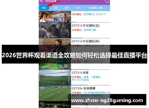 2026世界杯观看渠道全攻略如何轻松选择最佳直播平台